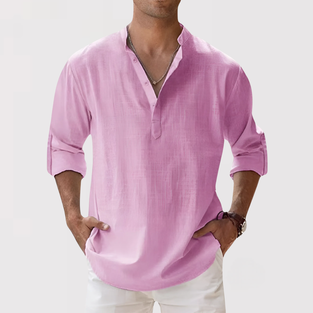 MASSIMO | テクスチャーコットン ヘンリーネックシャツ